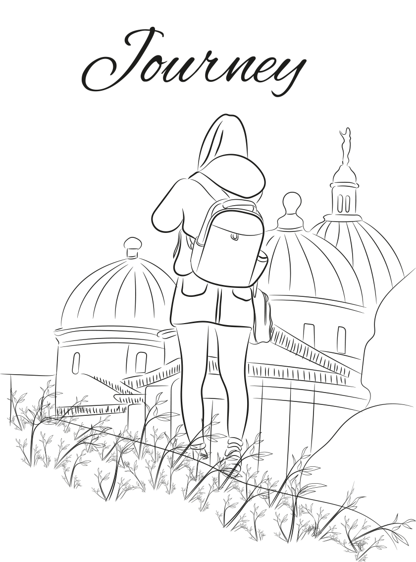 Journey — illustrazione a linee